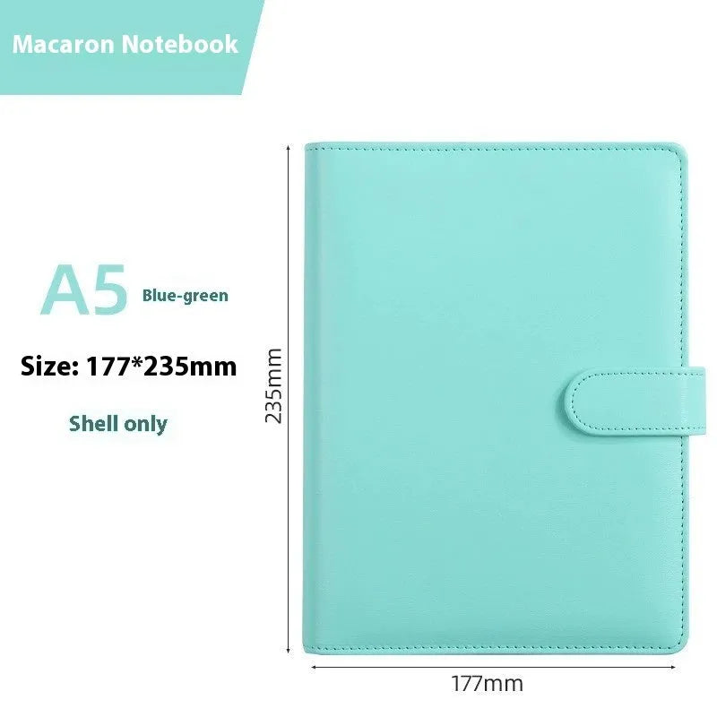 A5 PU leather notebook shell with zipper closure in solid colour options