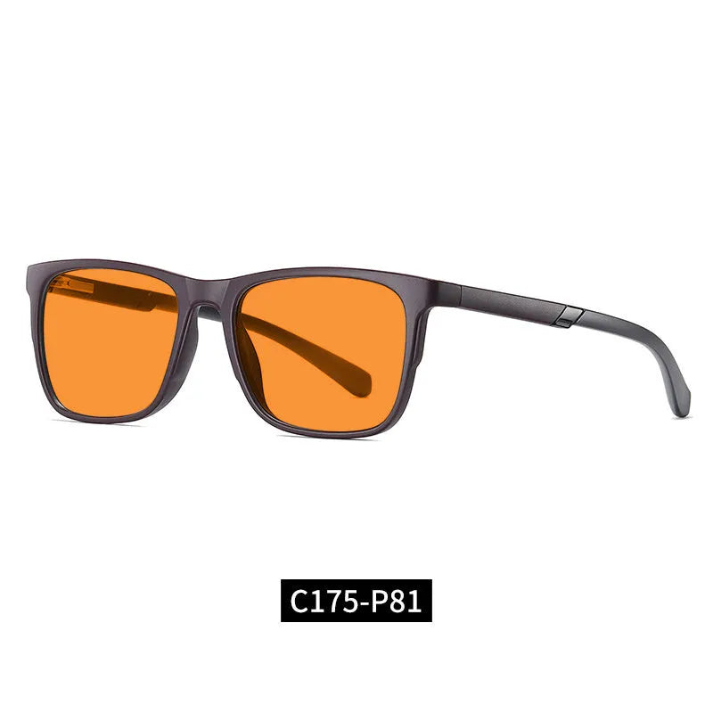 Orange CR39 anti-blue light UV glasses zero degree full rim frame street style