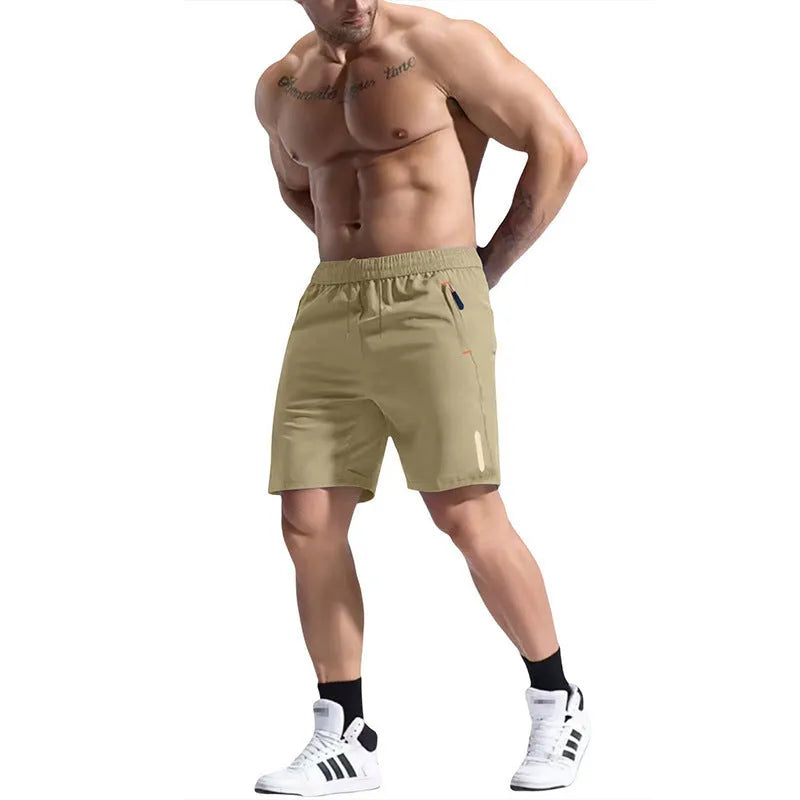 Men's bamboo fibre polyester sports shorts with elastic waist in multiple colour options