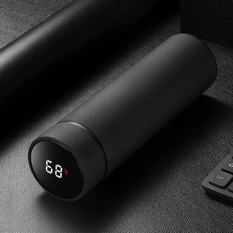 450ml stainless steel vacuum insulated water bottle in choice of colours including black, blue, red, and gold.