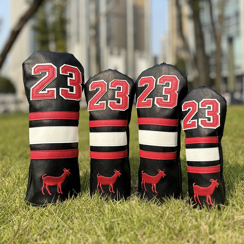 Wooden pole design golf club sleeve set with four headcovers in choice of colours