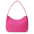 Simple retro waterproof PU shoulder bag with adjustable strap shown in a selection of colours.