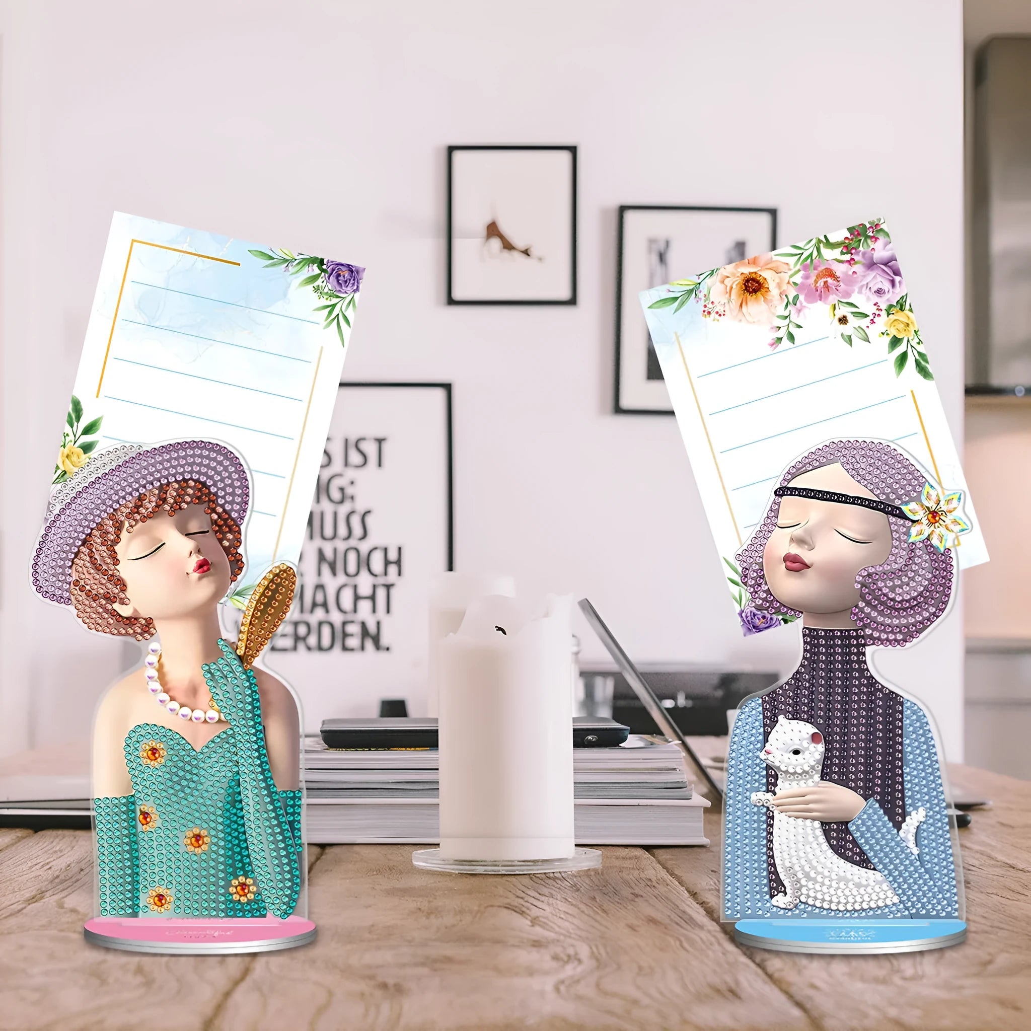 Handmade diamond painting note clip decorative piece for restaurant display