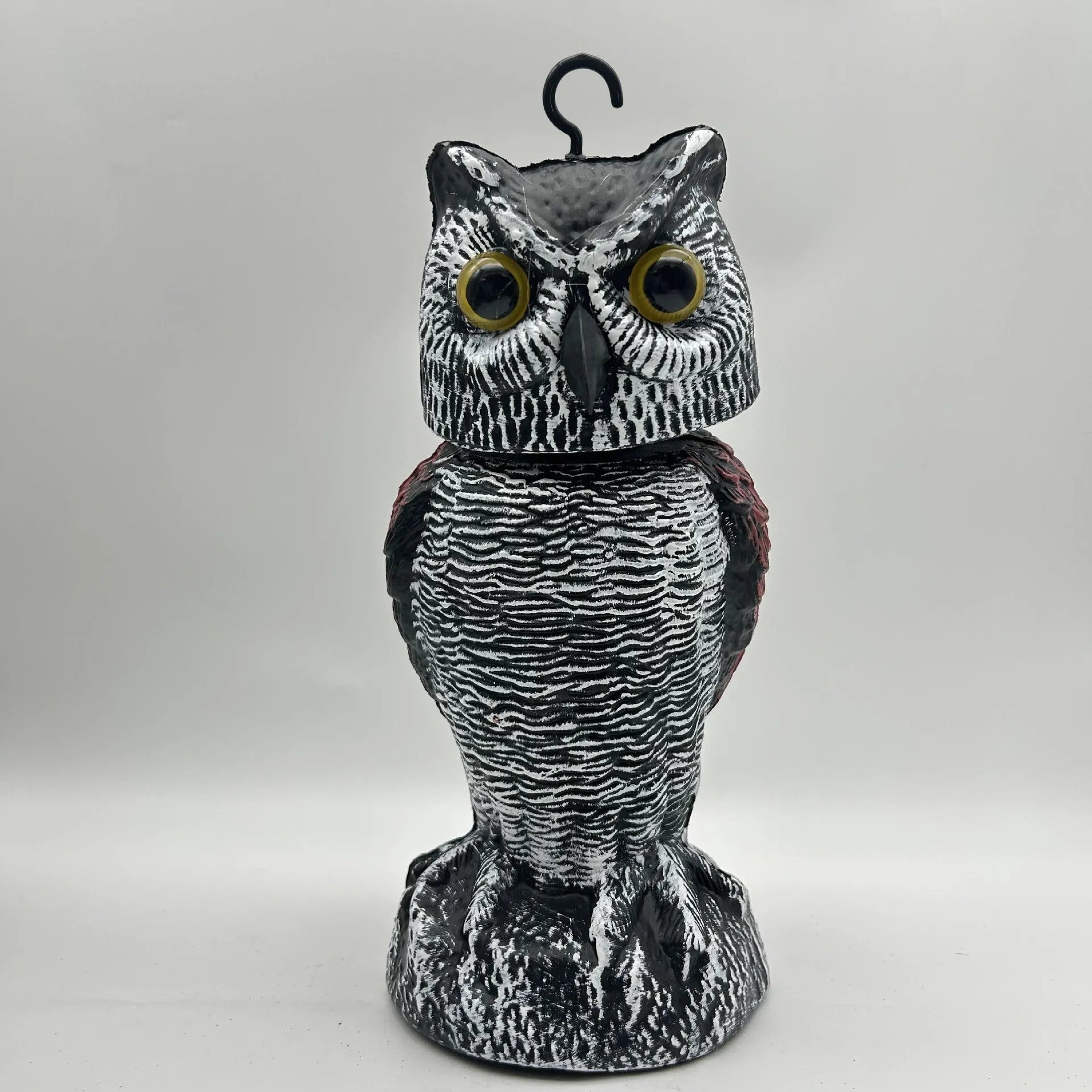 Artificial owl bait ornament with shaking head design for outdoor bird deterrent