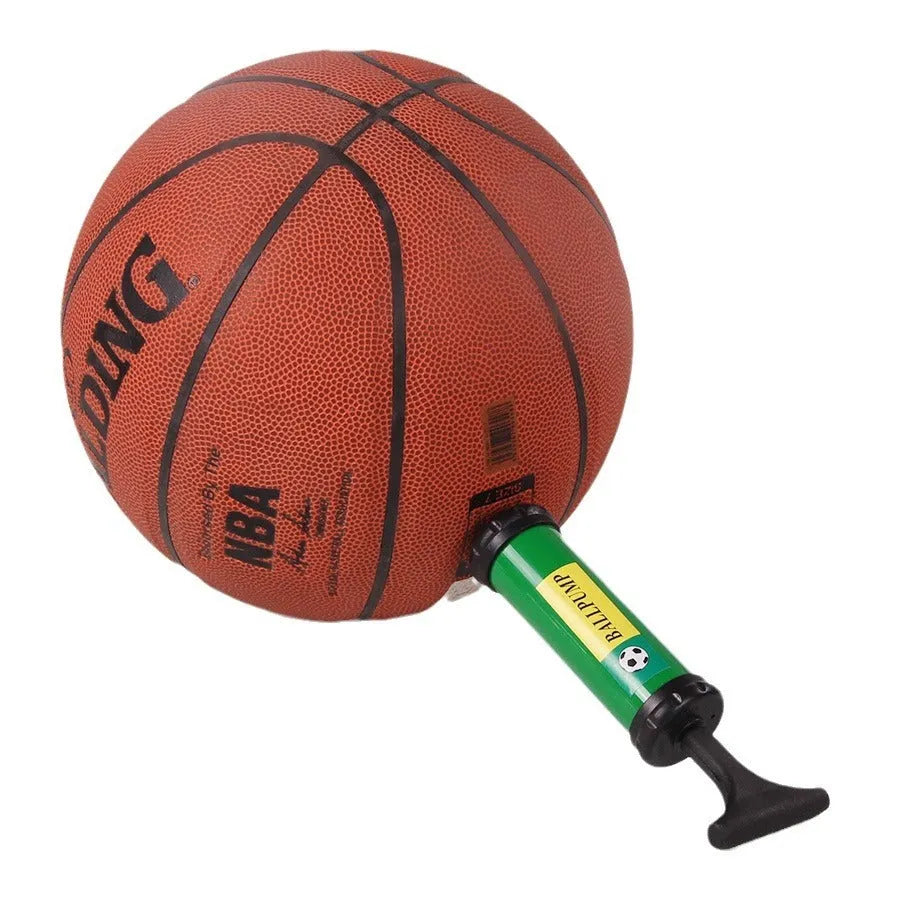 Manual plastic hand pump in mixed colour for inflating sports balls and balloons