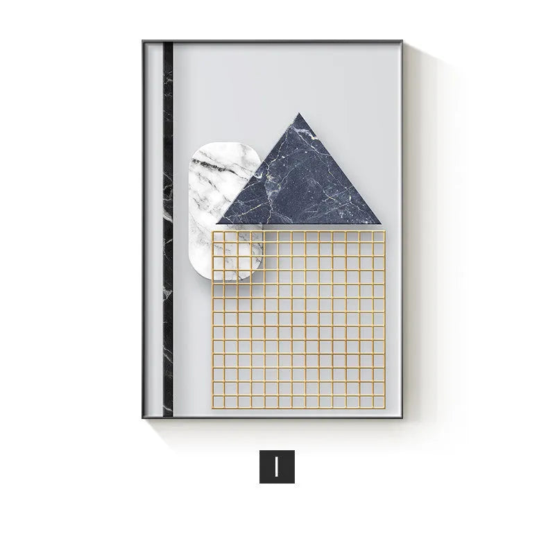 Abstract geometric pattern canvas wall painting in multiple size options