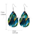 Acrylic flat branch knot drop earrings with printed patterns in style 1 and style 2