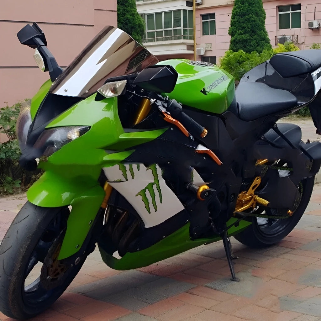Replacement acrylic motorcycle windscreen for Kawasaki ZX-6R and ZX-10R in blue and brown tint options