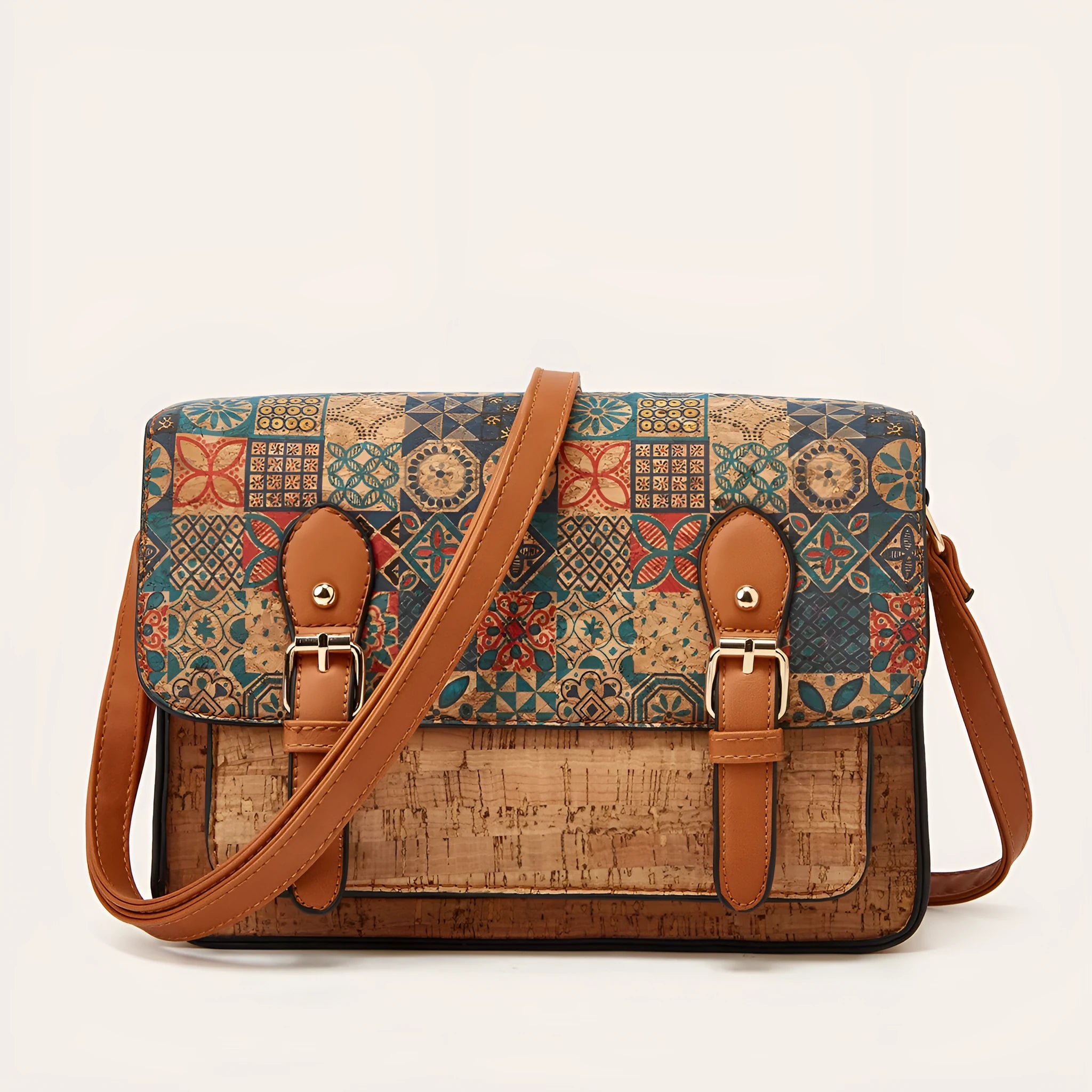 Women's printed crossbody shoulder bag with large capacity and floral geometric designs