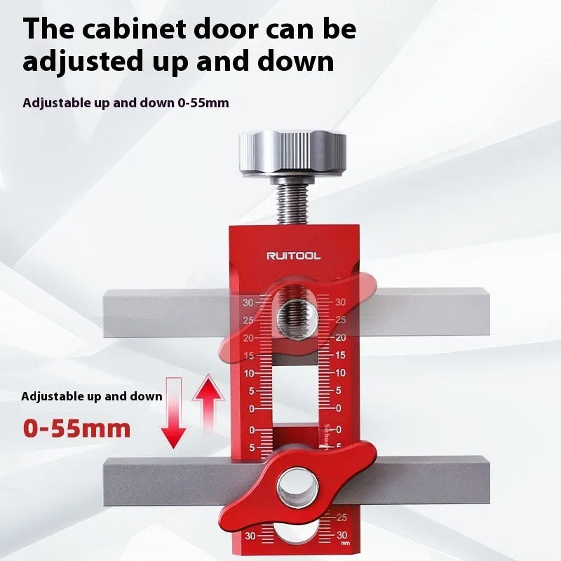 Aluminium alloy cabinet door installation aid tool for woodworking projects with 10mm diamond hole fittings