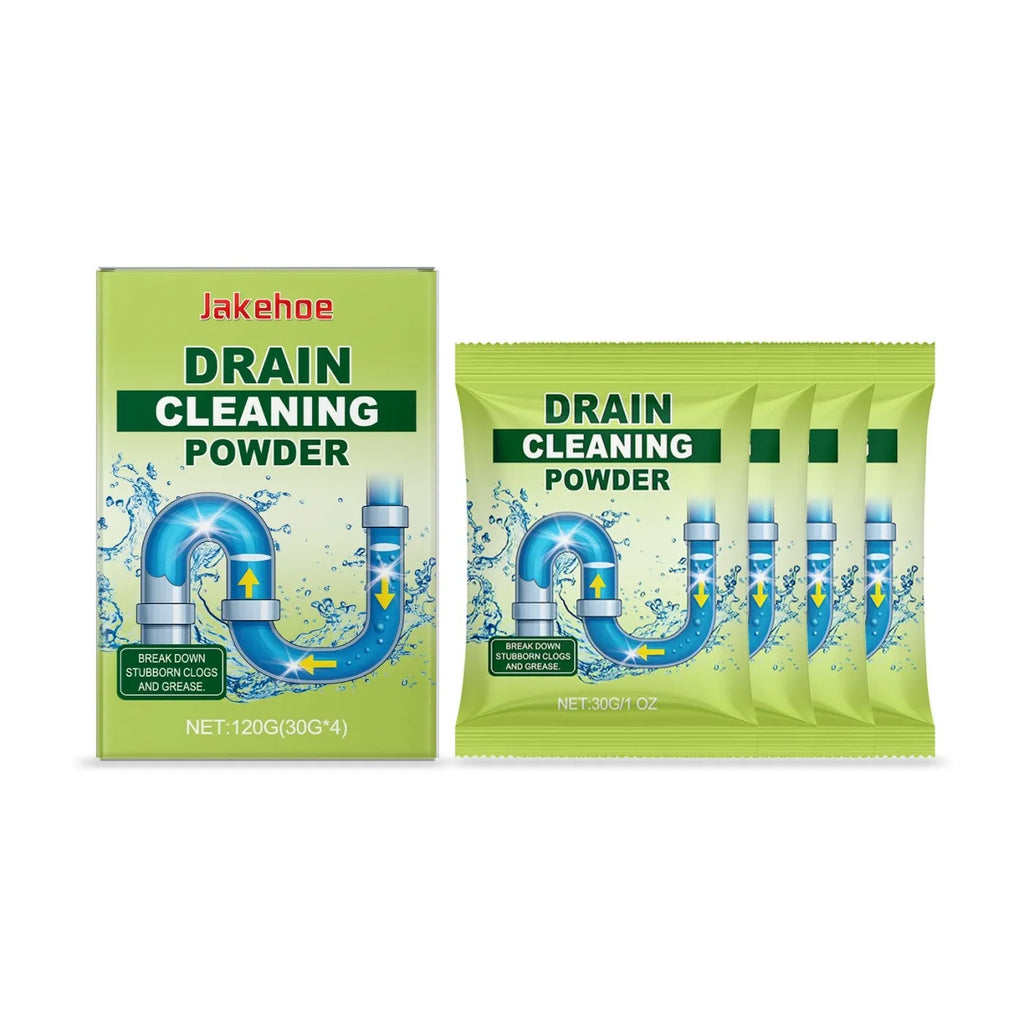 120g container of drain cleaning powder with sodium hydroxide for blocked sinks