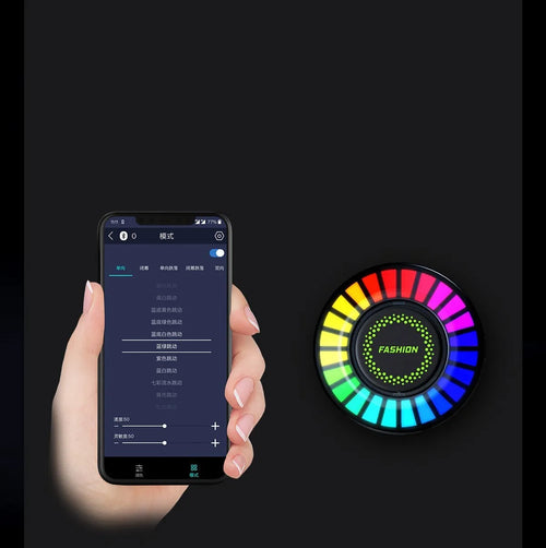 3D RGB voice-controlled car atmosphere light with aromatherapy diffuser mounted on car air vent