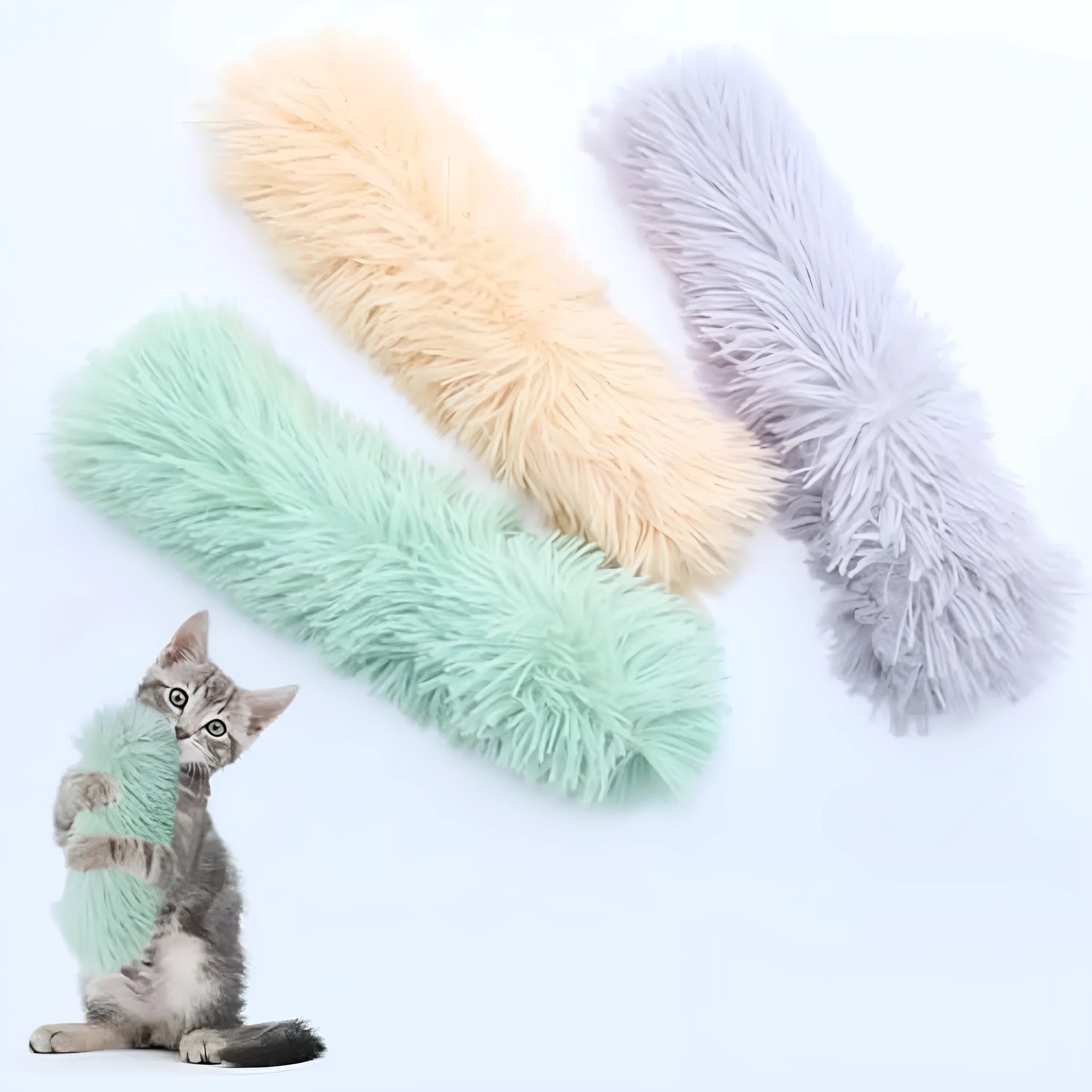 Soft plush interactive cat toy with crinkle sound and catnip filling for indoor play
