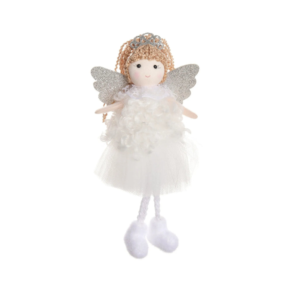 Christmas angel girl pendant high ponytail hair accessory in cloth fabric with cartoon styling