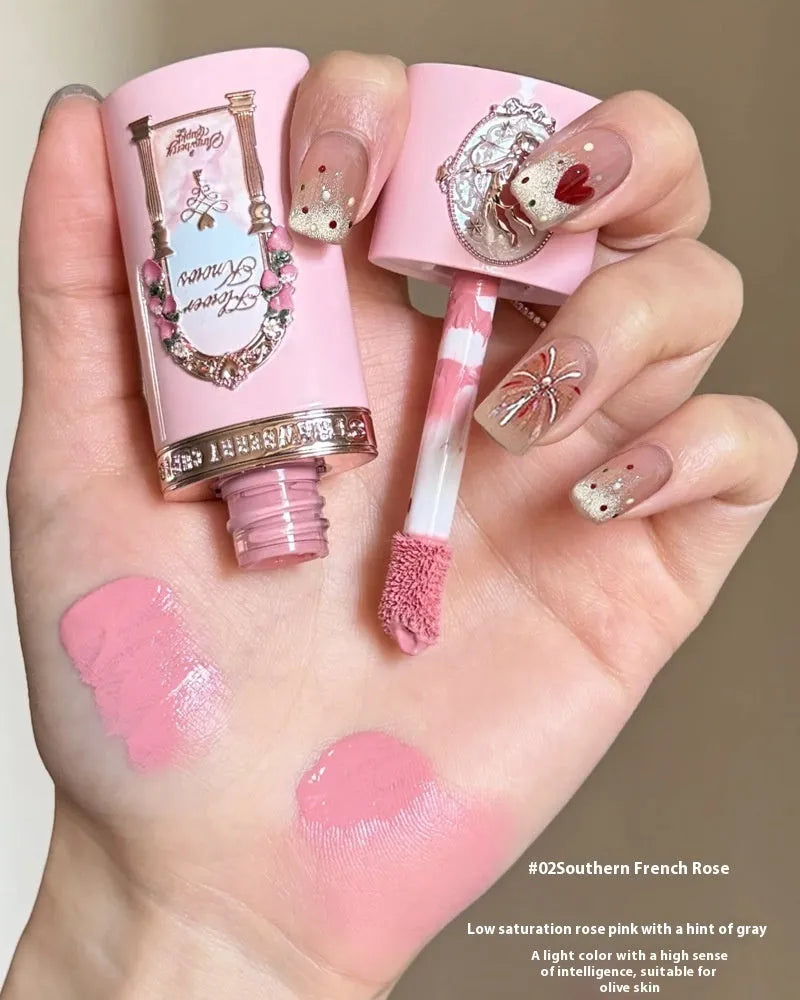 Strawberry Cupid Liquid Blush makeup product in six different shade bottles