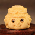 Golden toad princess ornament hand carved from solid bamboo material