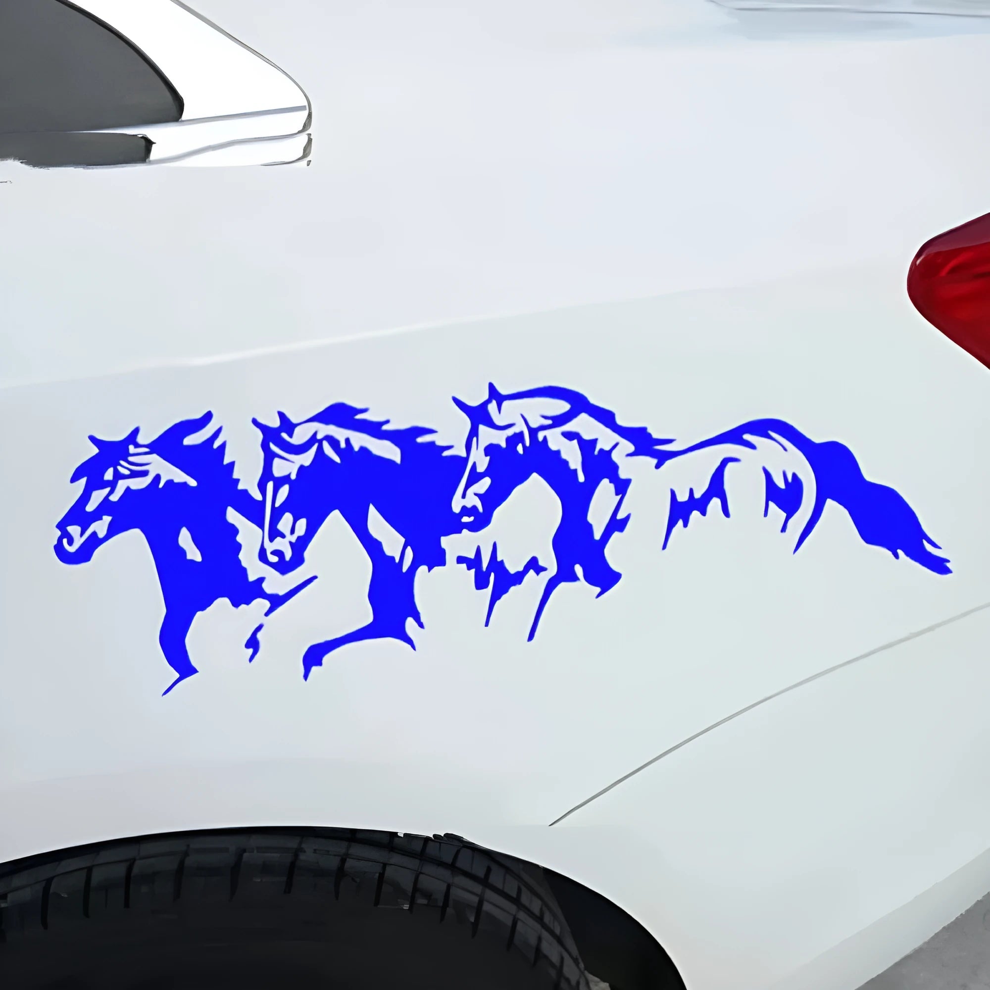 Three horses design car decal sticker measuring 25 by 8 cm in four colour options