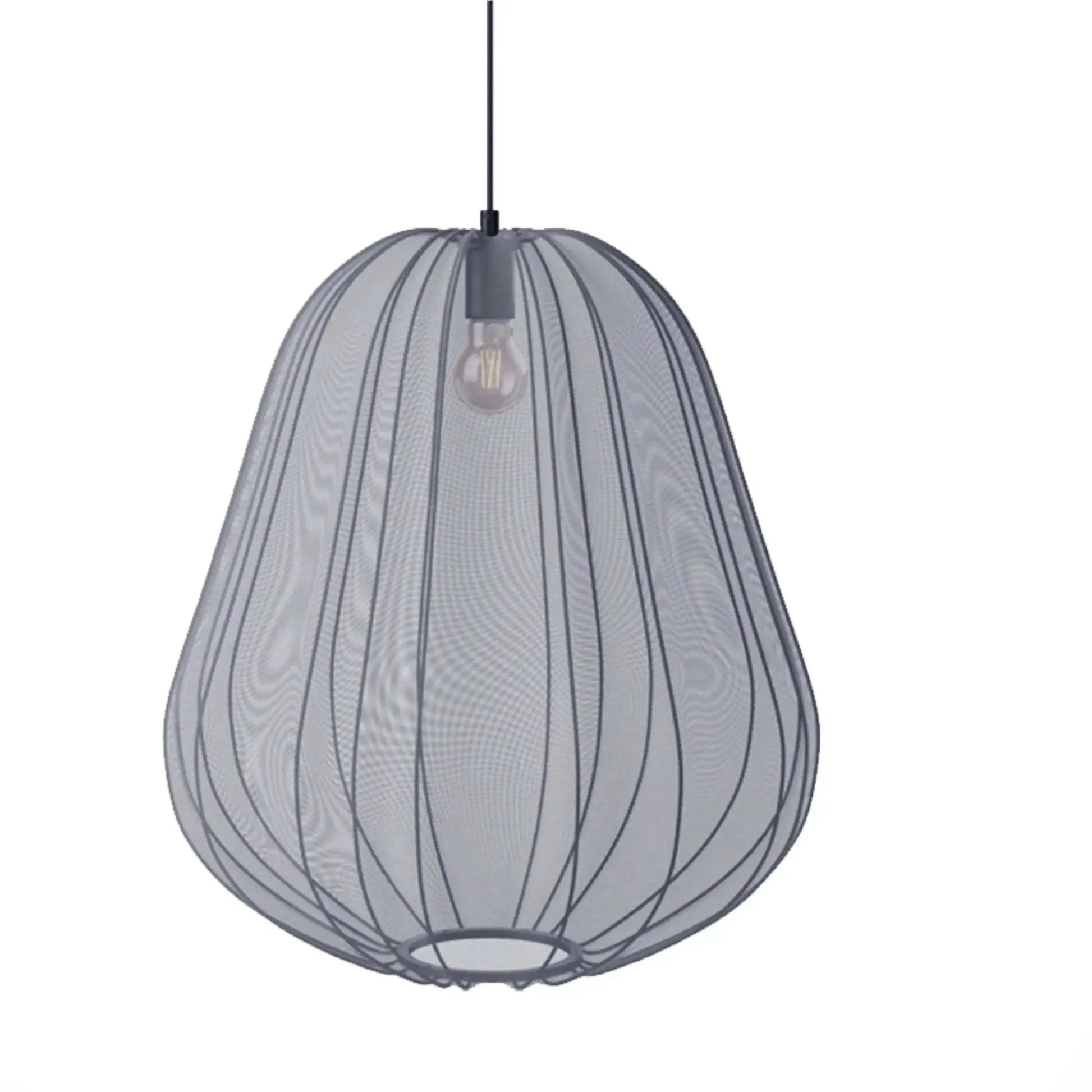 Japanese-style net pumpkin ceiling lamp with branch design in white or grey blue options