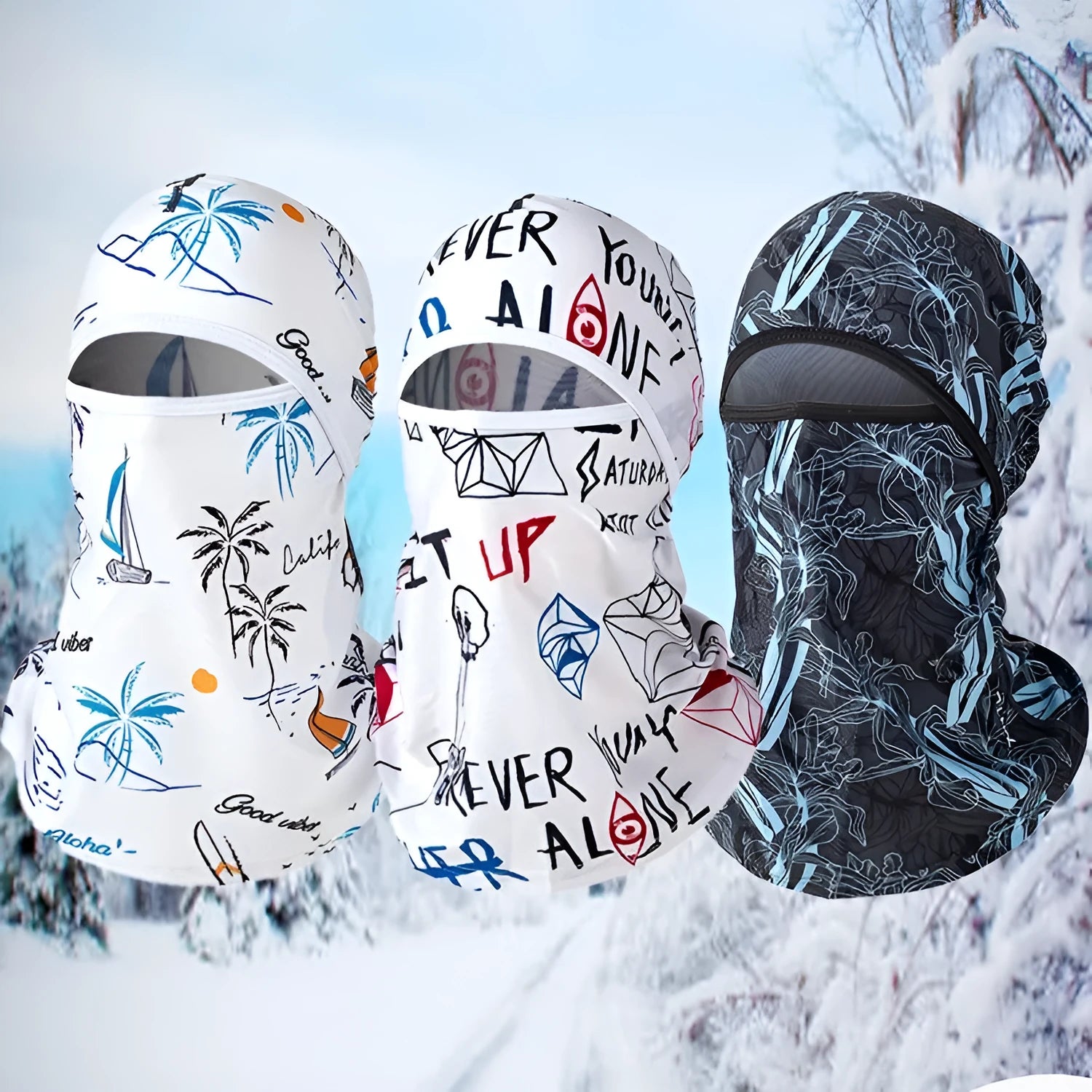 Cotton motorcycle head cover in street-style dome cap design with matching gloves