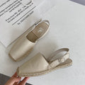 Women's retro fisherman flat sandals in canvas with animal pattern detailing