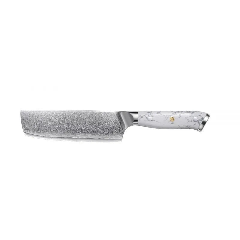 Damascus pattern VG10 steel chef knife with 21cm blade and 11cm wooden handle