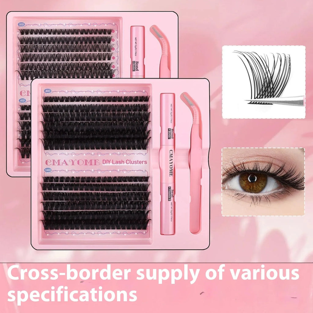 DIY single cluster false eyelashes with 15.5cm length artificial fibre material