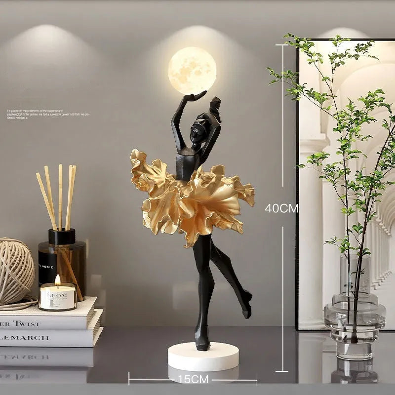 Small resin night lamp ornament with USB charging in four colour options