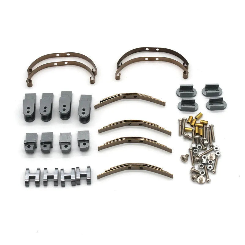 Military RC car alloy metal accessories set with grey components and black tyres