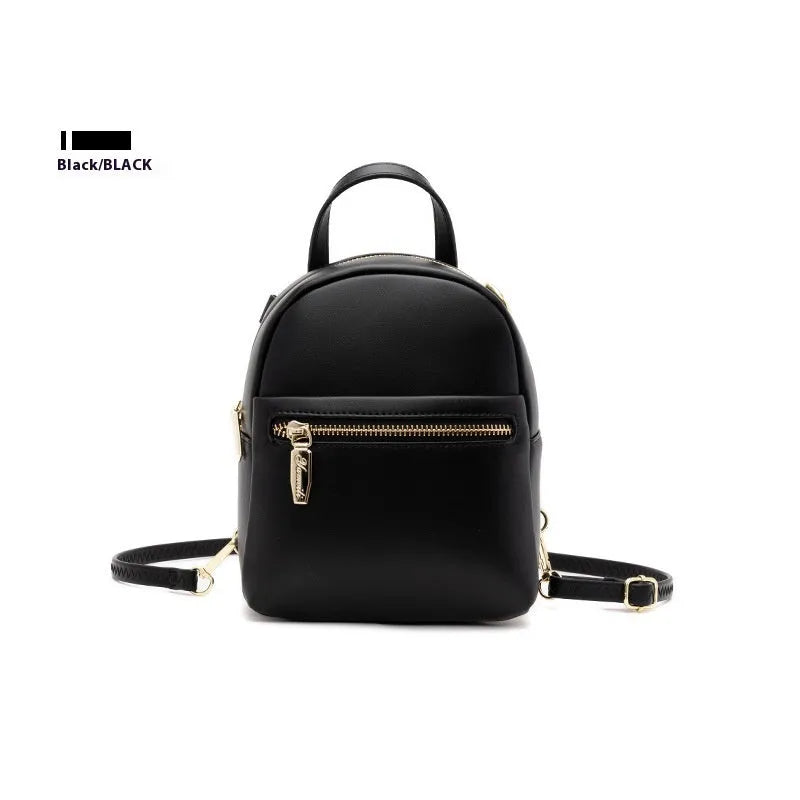 Soft PU leather mini backpack in multiple colours with 3D pockets and internal organisation compartments