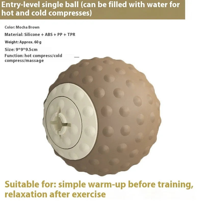 Massage ball for cold and hot compress therapy in caramel mocha and oil fruit green colour options