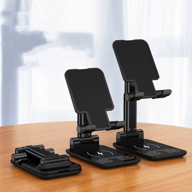 Wireless charging mobile phone holder desktop stand in black or white with 5W/15W options