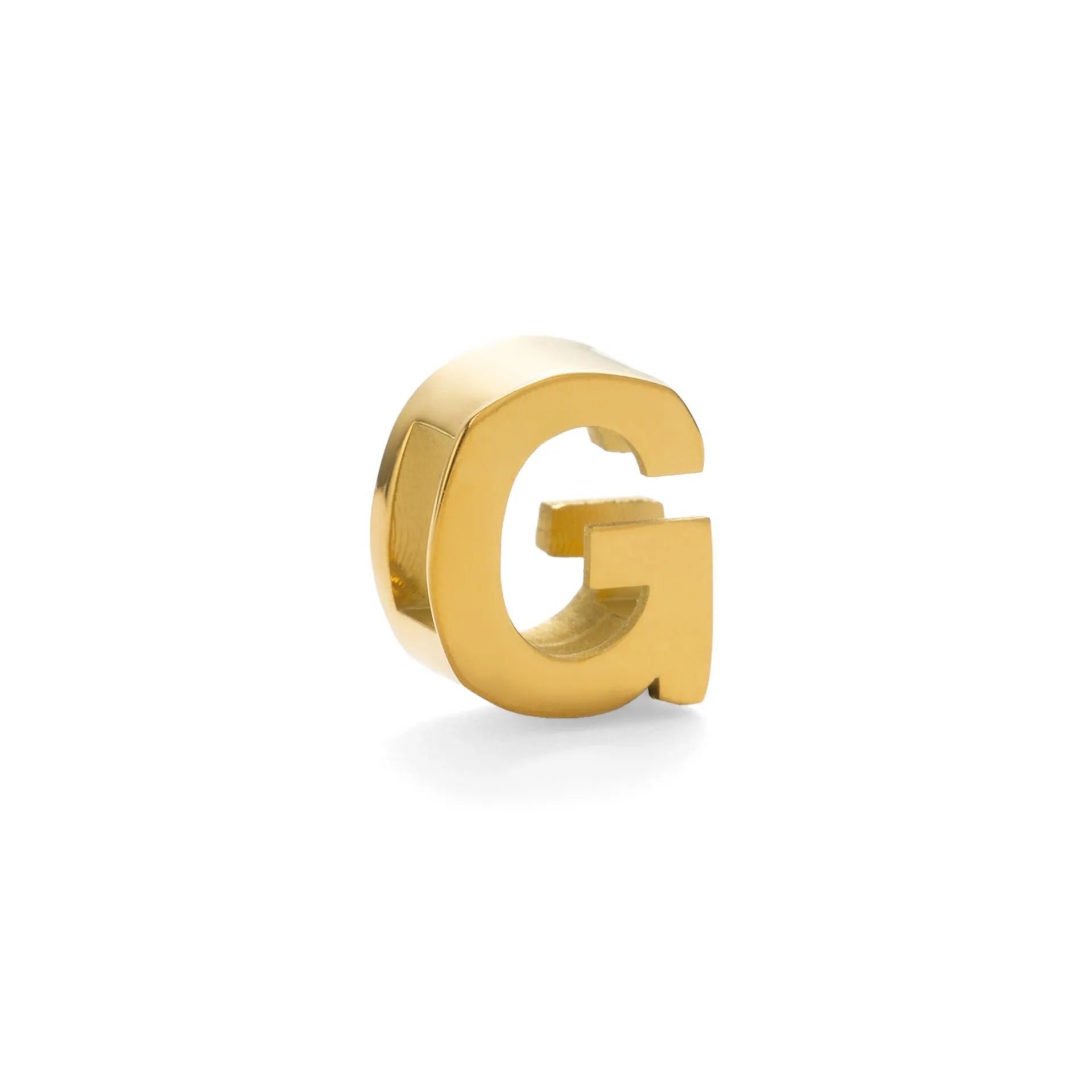 Gold titanium steel necklace with a letter A charm on a 40.5cm chain.