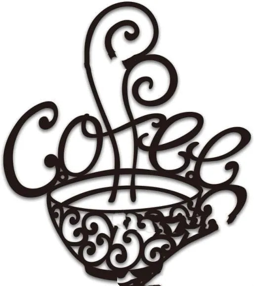 Black wrought iron English letters silhouette wall decoration with contemporary design