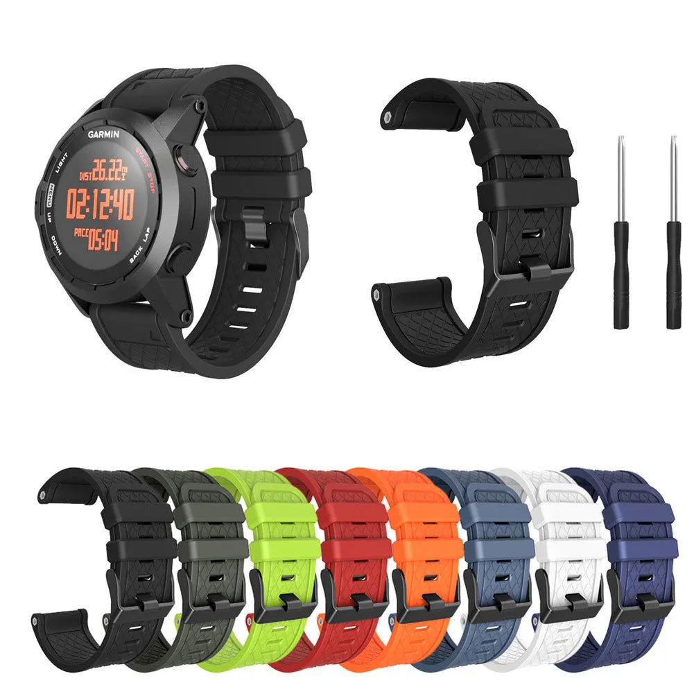Black silicone watch strap with stainless steel watch-button for Jiaming 26mm watches