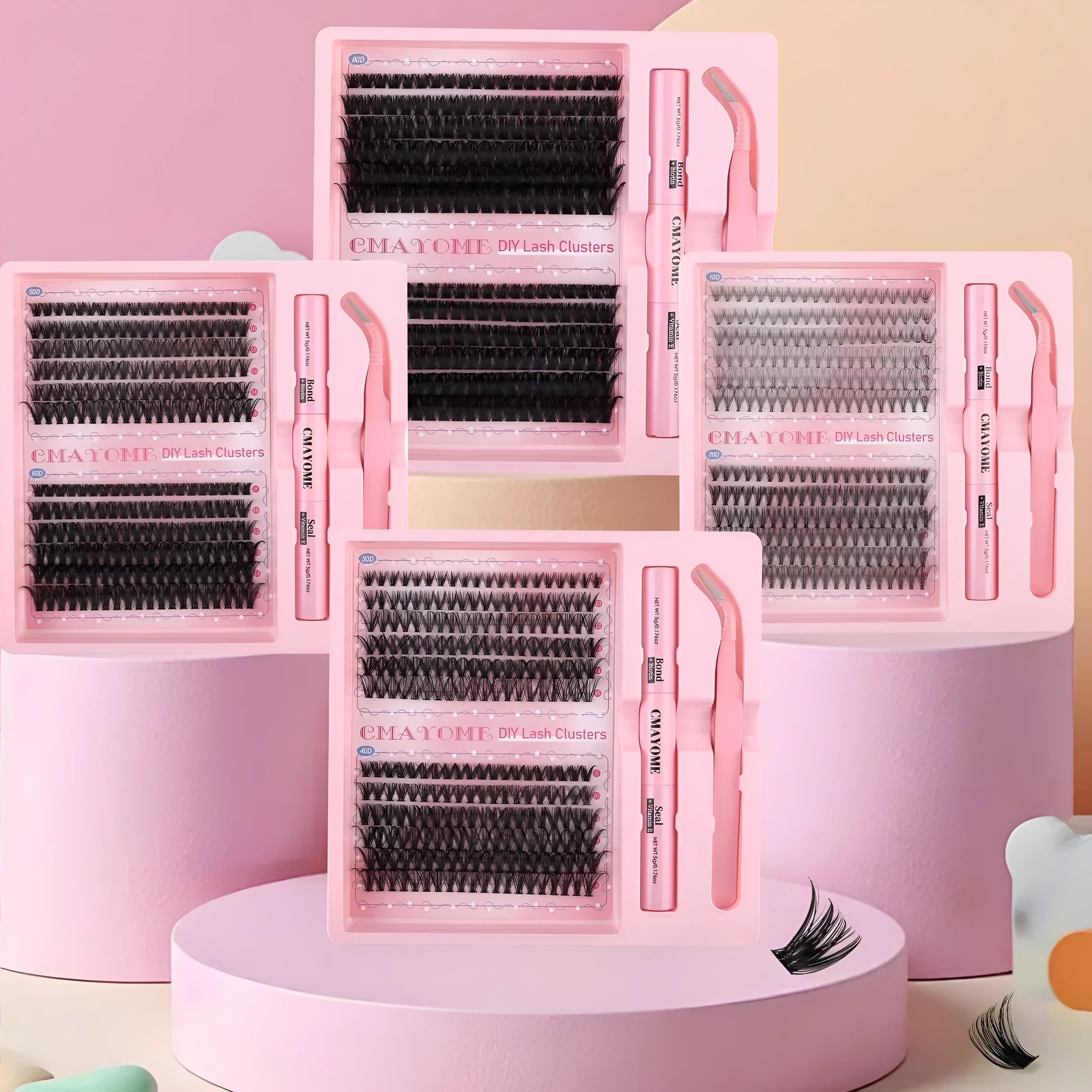 DIY single cluster false eyelashes with 15.5cm length artificial fibre material