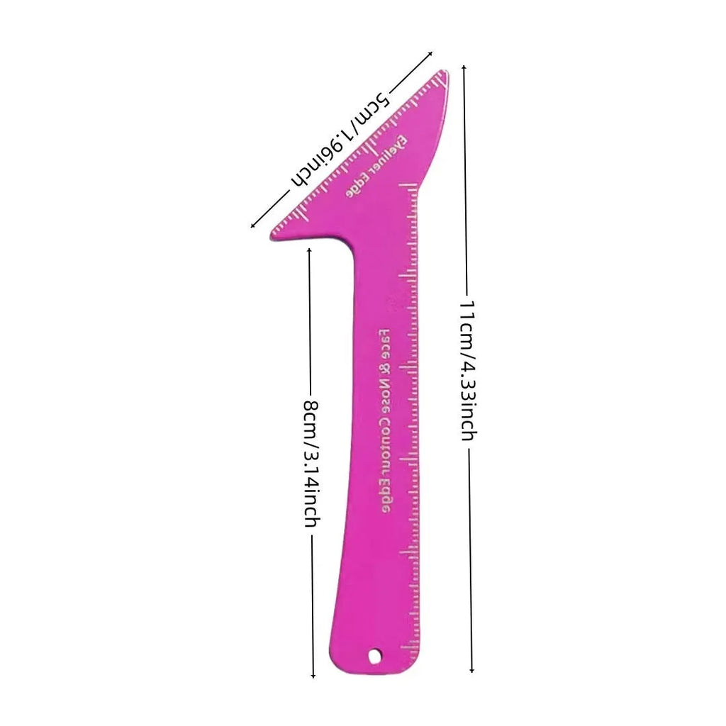 Reusable 3-in-1 makeup stencil for hooded eyes creating winged eyeliner, eyebrow definition, and nose contour.