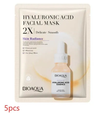 Single 30g collagen and hyaluronic acid gel sheet facial mask on a blue background.