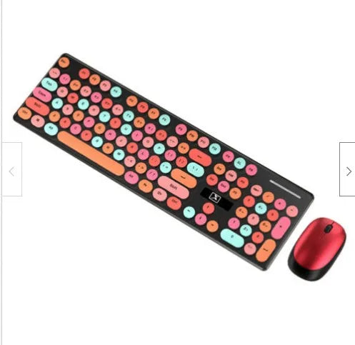 Xinmeng N620 Vibrant Yellow Mixed Colour wireless keyboard and mouse set with backlight