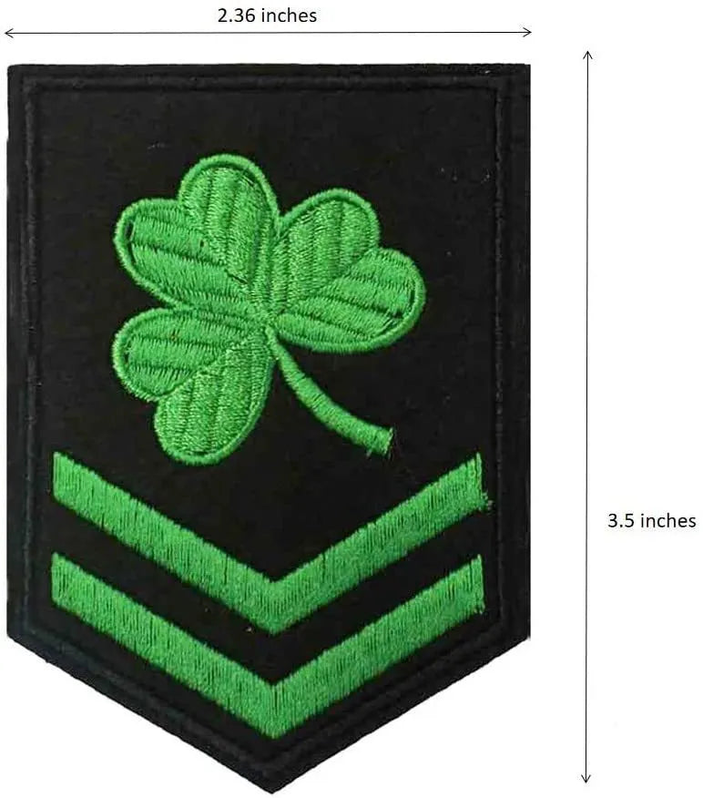 Outdoor embroidered fabric badge with Velcro backing on a tactical vest.