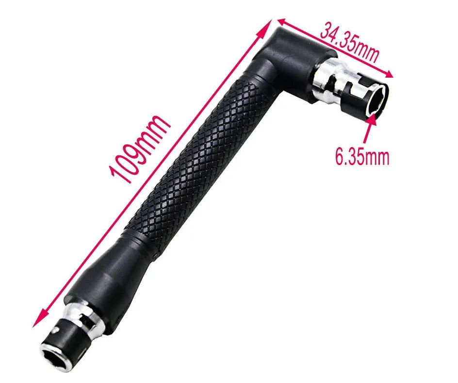 L-shaped double-headed socket wrench set with 10 screwdriver bits and compatible wrench