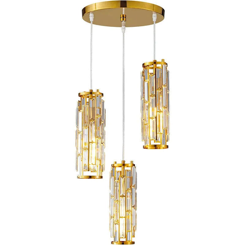 Single head industrial style crystal LED droplight pendant light in black finish.