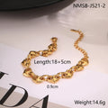 Women's hollowed-out heart bracelet in stainless steel with 18K gold plating on wrist