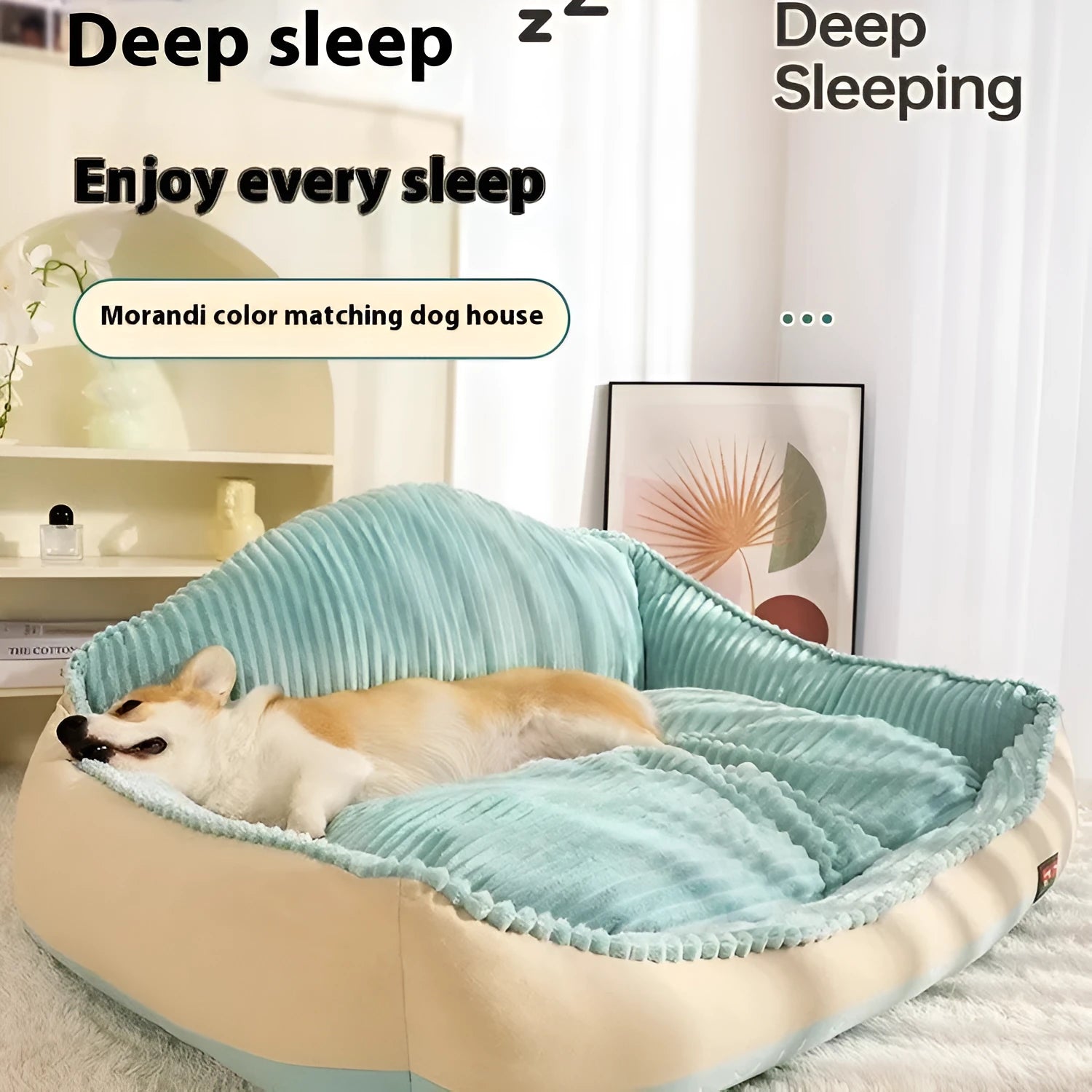 Morandi colour matching winter warm removable and washable lazy sofa dog mat cat bed kennel