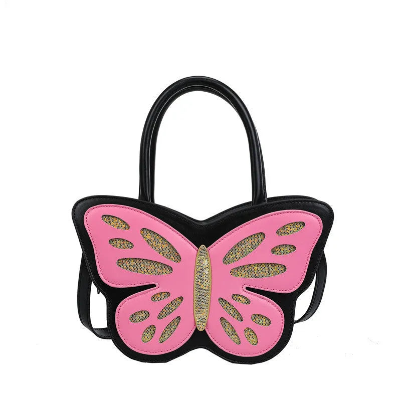Square crossbody shoulder bag in PU material with contrasting colour details