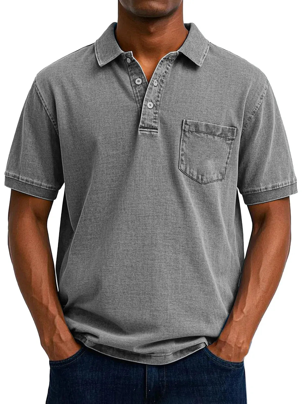 Plus size Korean style men's printed short sleeve shirt in thin polyester for summer wear