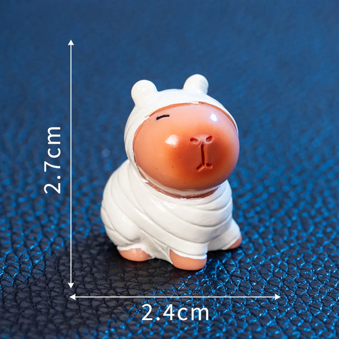 Halloween-themed capybara resin decoration showing one of eight character designs, such as pumpkin or vampire.