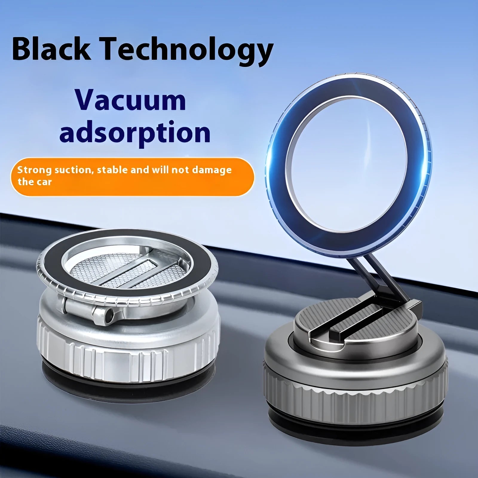 G712 three-axis magnetic suction on-board bracket in silver with 15W wireless charging