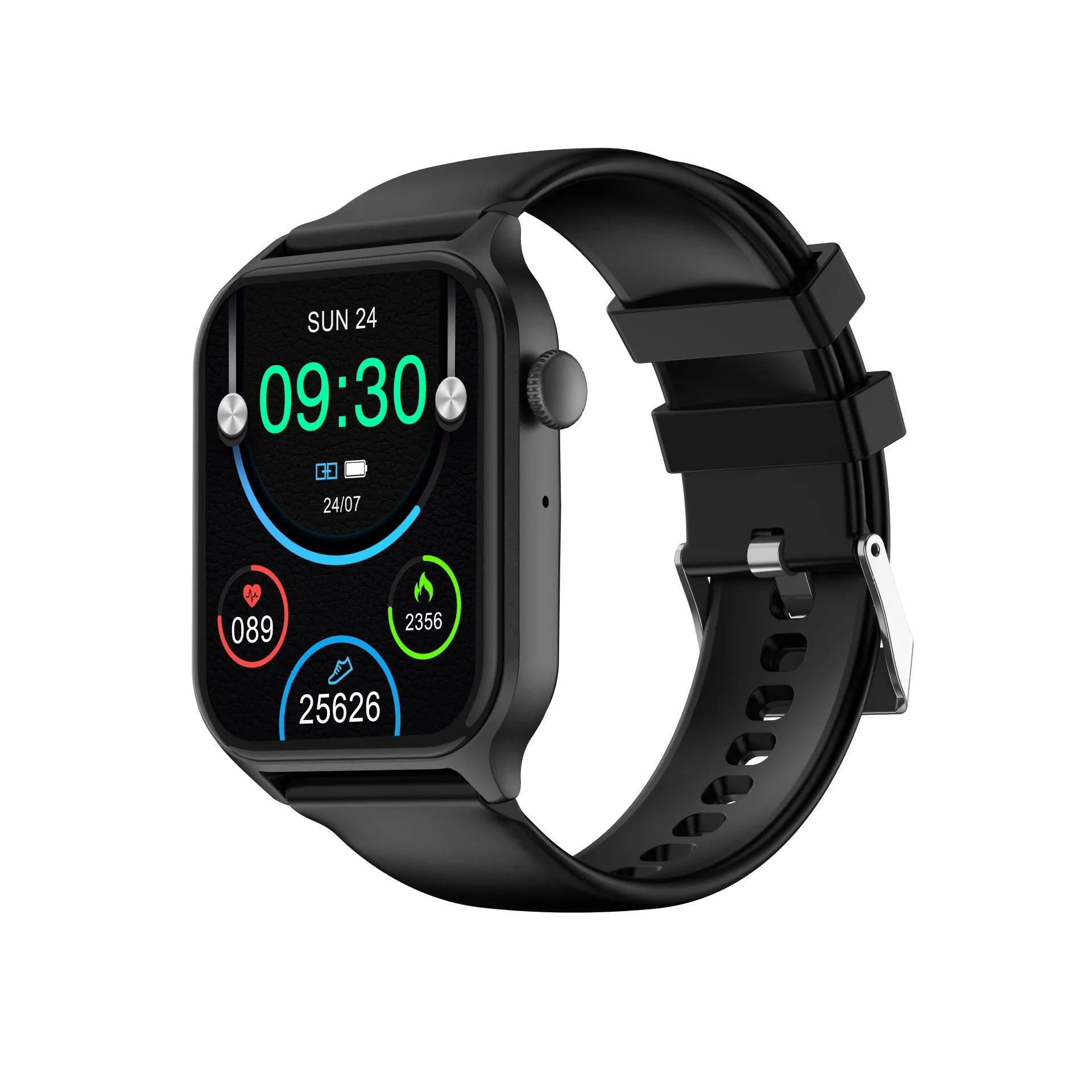 Z145 smart watch in black showing display with heart rate and blood pressure readings