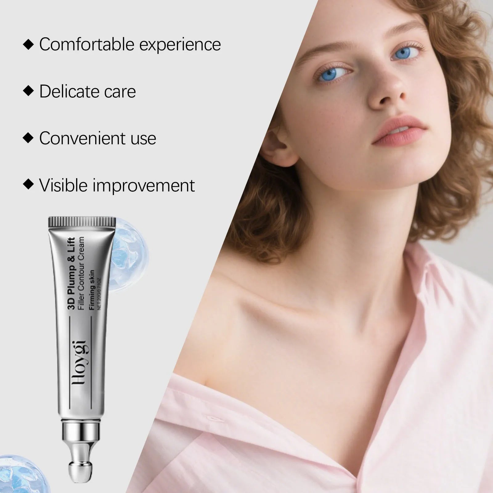 20g tube of moisturising eye cream with ceramide EOS, measuring 3cm diameter