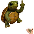 Mini resin animal doll making a middle finger gesture, available in cat, dog, elephant, frog, Highland cattle, mouse, and turtle styles.